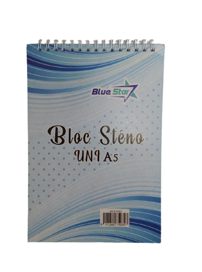 Bloc Note A5 Spirale uni BLEU STAR