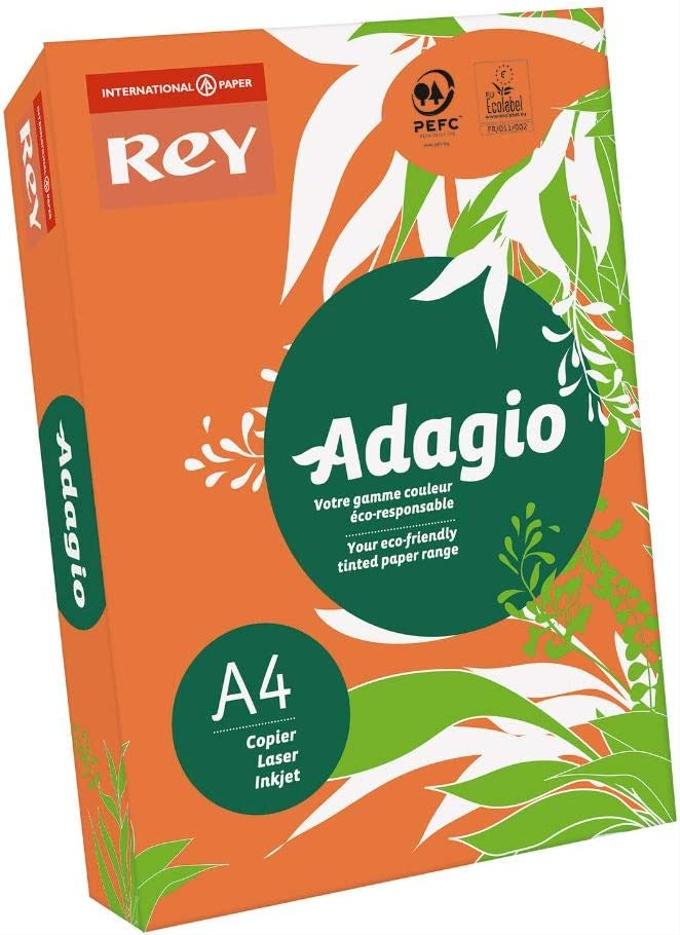 Papier A4 Couleur Intense Orange REY ADAGIO