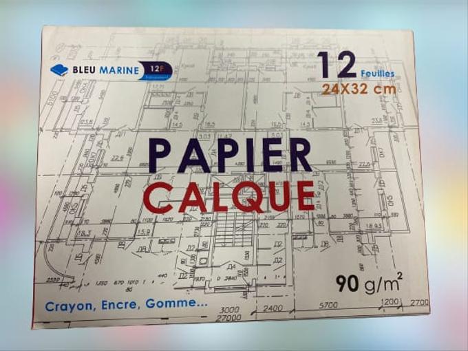 Papier Calque 24x32 cm 90G BLEU MARINE